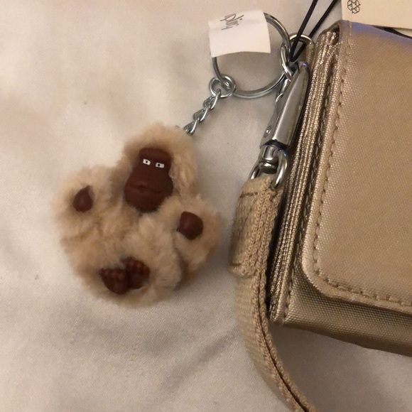 Kipling Rubi Large Wristlet Wallet Color Starry Gold Metallic + Monkey OS NWT - Picture 7 of 16